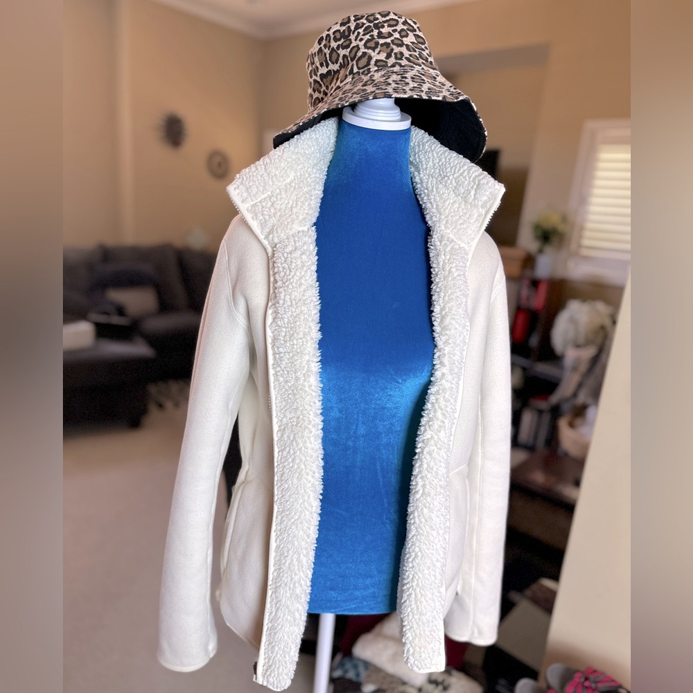 Reversible Winter White Weatherproof Jacket - Ted… - image 1